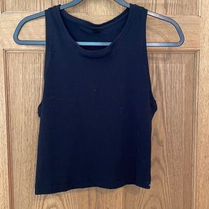 black cropped tank top